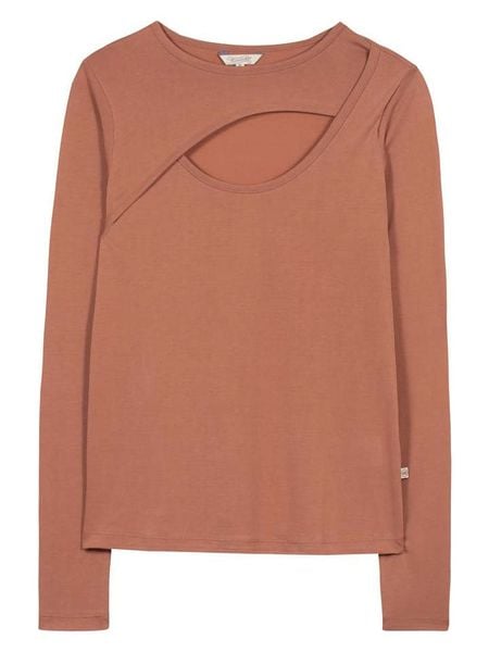 Herrlicher Koszulka w kolorze jasnobrązowym rozmiar: S. Brązowe bluzki Herrlicher, s, bez wzorów, bez kołnierzyka, bez ramiączek. Za 78.66 zł.