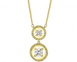 Naszyjnik z żółtego złota z diamentami - 0,40 ct - próba 585. Żółte naszyjniki Apart, z diamentem, złote. Za 6,690.00 zł.