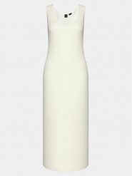 Pinko Sukienka codzienna Dune 103540 A1ND Écru Slim Fit. Sukienki Pinko, na co dzień, l, bez wzorów, z syntetyku, bez kołnierzyka, bez ramiączek, proste. Za 539.99 zł.