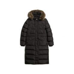 Damski płaszcz ze sztucznego futra Superdry Everest. Zielone płaszcze Superdry, m, bez wzorów, z syntetyku, bez kaptura. Za 942.45 zł.
