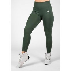 Legginsy sportowe damskie Neiro Bezszwowe. Zielone legginsy GORILLA WEAR, m, bez wzorów, na fitness i siłownię. Za 213.00 zł.