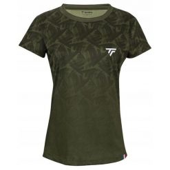 Koszulka T-Shirt tenisowa damska Tecnifibre X-Loop Tee. Zielone bluzki TECNIFIBRE, bez wzorów, sportowe, bez kołnierzyka, bez ramiączek. Za 249.00 zł.