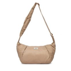 Torebka Guess Jeans. Brązowe listonoszki Guess Jeans, z aplikacjami, z jeansu, bez dodatków. Za 259.99 zł.