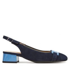 Sandały Ara. Niebieskie sandały Ara, bez wzorów, bez obcasa, na słupku, bez zapięcia. Za 479.99 zł.