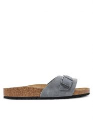 Birkenstock Klapki Oita Braided 1029121 Szary. Szare klapki Birkenstock, bez wzorów, ze skóry, bez obcasa. Za 469.99 zł.