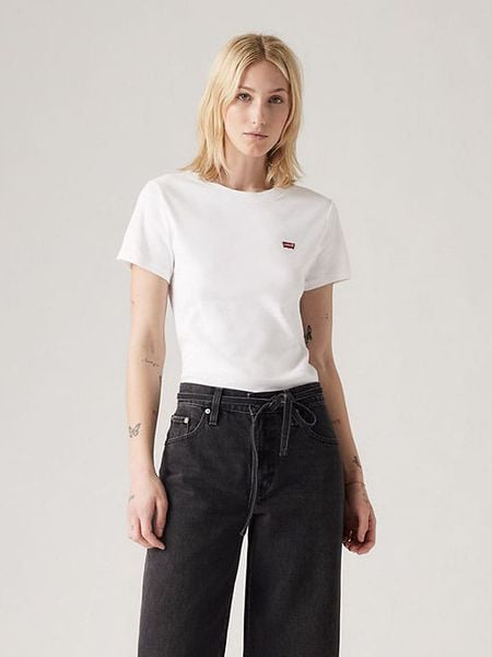Levi's Koszulka "Essential" w kolorze białym rozmiar: L. Białe bluzki Levi's®, l, bez wzorów, z bawełny, bez kołnierzyka, bez ramiączek. Za 75.69 zł.