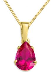 Revoni Złoty naszyjnik z zawieszką - dł. 45 cm rozmiar: onesize. Różowe naszyjniki Revoni, z rubinem, złote. Za 1,087.99 zł.