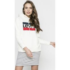 Levi's - Bluza. Brązowe bluzy sportowe Levi's®, l, z nadrukiem, z bawełny, z kapturem. Za 239.90 zł.