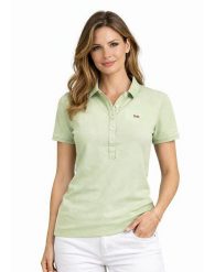 Geographical Norway Koszulka polo "Krystaline" w kolorze jasnozielonym rozmiar: XL. Zielone bluzki Geographical Norway, xl, bez wzorów, z bawełny, bez kołnierzyka, bez ramiączek. Za 86.99 zł.