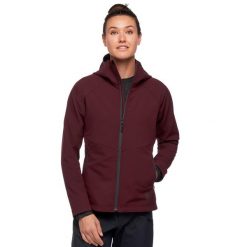Bluza turystyczna rozpinana damska Black Diamond Element Hoody. Czerwone bluzy Black Diamond, l, bez wzorów, bez kaptura. Za 587.99 zł.
