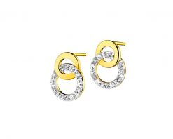 Kolczyki z żółtego złota z diamentami - 0,04 ct - próba 375. Żółte kolczyki Apart, z diamentem, złote. Za 1,059.00 zł.