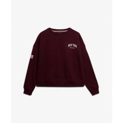 Damska bluza z dekoltem Superdry Athletic Essentials. Czerwone bluzy Superdry, xl, bez wzorów, bez kaptura. Za 254.05 zł.