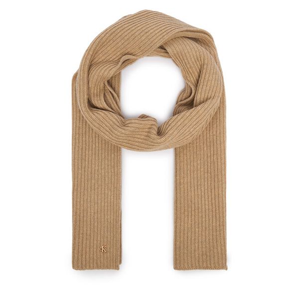 Szalik Calvin Klein. Brązowe szaliki Calvin Klein, bez wzorów. Za 329.99 zł.