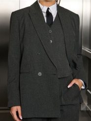 Żakiet - szary. Szare marynarki i żakiety Sinsay, l, bez wzorów. Za 79.99 zł.