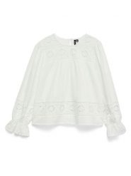 Vero Moda Bluzka w kolorze białym rozmiar: M. Białe bluzki Vero Moda, m, bez wzorów, z bawełny, bez kołnierzyka, bez ramiączek. Za 110.81 zł.