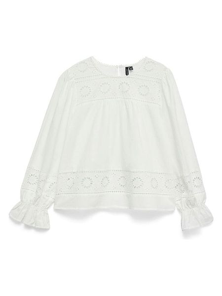 Vero Moda Bluzka w kolorze białym rozmiar: S. Białe bluzki Vero Moda, s, bez wzorów, z bawełny, bez kołnierzyka, bez ramiączek. Za 107.12 zł.