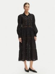 Iconique Sukienka letnia Joanna IC26-008 Czarny Regular Fit. Czarne sukienki Iconique, na lato, s, bez wzorów, z bawełny, bez kołnierzyka, bez ramiączek. Za 599.99 zł.