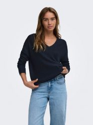 JDY Sweter "New" w kolorze granatowym rozmiar: S. Niebieskie swetry JDY, s, bez wzorów, bez ramiączek. Za 109.95 zł.