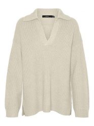 Vero Moda Sweter "Luna" w kolorze beżowym rozmiar: S. Brązowe swetry Vero Moda, s, bez wzorów, ze splotem, bez ramiączek. Za 105.95 zł.