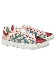 Goby Skórzane sneakersy w kolorze bordowym ze wzorem rozmiar: 41. Czerwone trampki Goby, bez wzorów, bez zapięcia. Za 210.81 zł.