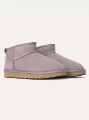 UGG Botki "Classic Ultra Mini" w kolorze szarym rozmiar: 36. Szare botki UGG, bez wzorów, z wełny, z okrągłym noskiem, bez obcasa, bez zapięcia. Za 729.45 zł.