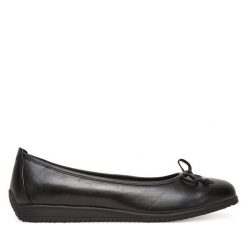 Baleriny Marco Tozzi. Czarne baleriny Marco Tozzi, bez wzorów, bez obcasa. Za 219.99 zł.