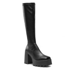 Kozaki Altercore. Czarne kozaki Altercore, bez obcasa, na słupku, bez zapięcia. Za 399.99 zł.