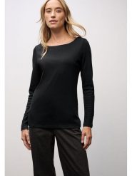 Street One Koszulka w kolorze czarnym rozmiar: 40. Czarne bluzki Street One, bez wzorów, street, bez kołnierzyka, bez ramiączek. Za 91.77 zł.