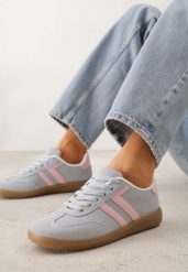 Niebieskie Sneakersy w Stylu Kultowych Tenisówek Genenor. Niebieskie obuwie sportowe Born2be, z dresówki, bez zapięcia, tenisowe. Za 89.99 zł.