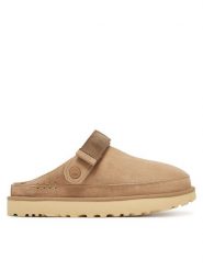 Ugg Klapki W Goldenstar Clog 1138252 Beżowy. Brązowe klapki UGG, bez wzorów, ze skóry, bez obcasa. Za 669.99 zł.