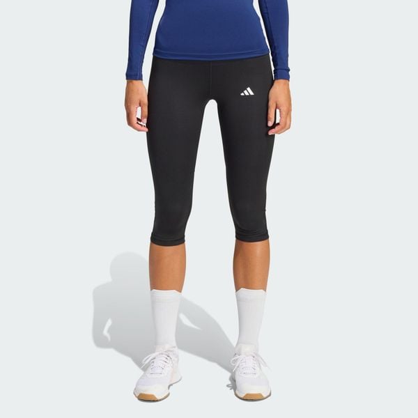 Legginsy capri TECHFIT. Niebieskie legginsy Adidas, bez wzorów, z materiału. Za 179.00 zł.