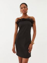Patrizia Pepe Sukienka koktajlowa 8A1227/A6F5-K103 Czarny Slim Fit. Czarne sukienki Patrizia Pepe, bez wzorów, z syntetyku, wizytowe, bez kołnierzyka, bez ramiączek. Za 1,149.00 zł.