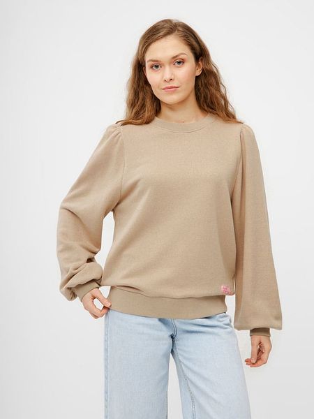 Derbe Bluza w kolorze beżowym rozmiar: M. Brązowe bluzy Derbe, m, bez wzorów, bez kaptura. Za 120.52 zł.