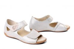 WALDLAUFER 342H80 302 120 Heliett platin gold sabbia, sandały damskie. Żółte sandały Waldlaufer, bez wzorów, bez obcasa, bez zapięcia. Za 382.41 zł.