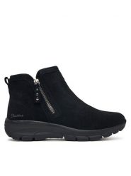 Skechers Botki Easy Going - Urban Zip 168188/BBK Czarny. Czarne botki Skechers, bez wzorów, ze skóry, bez obcasa, na płaskiej podeszwie, bez zapięcia. Za 399.99 zł.
