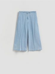 Jeansy culotte - niebieski. Niebieskie jeansy Reserved, bez wzorów. Za 149.99 zł.