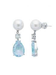 U.S. Polo Assn. Kolczyki-wkrętki z kryształami i perłami rozmiar: onesize. Niebieskie kolczyki U.S. Polo Assn., z kryształem, metalowe. Za 86.99 zł.