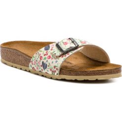 Klapki BIRKENSTOCK - Madrid Bs 1012775 Meadow Flowers Beige. Brązowe klapki Birkenstock, bez wzorów, ze skóry ekologicznej, bez obcasa. W wyprzedaży za 189.00 zł.