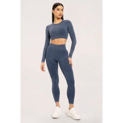 Legginsy fitness damskie Gym Glamour sprane. Niebieskie legginsy GYM GLAMOUR, s, bez wzorów. Za 159.99 zł.