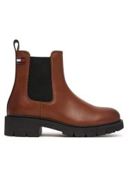 Tommy Jeans Sztyblety Tjw Cleated Chelsea Boots EN0EN03105 Brązowy. Brązowe botki Tommy Jeans, bez wzorów, z jeansu, bez obcasa, na płaskiej podeszwie, bez zapięcia. Za 649.99 zł.