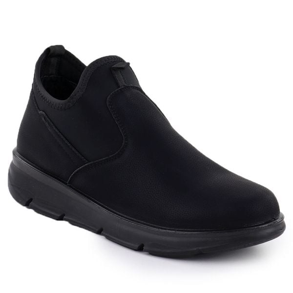 Botki damskie niskie czarne Potocki 25-90356. Czarne botki POTOCKI, bez wzorów, z materiału, bez obcasa, bez zapięcia. Za 159.99 zł.