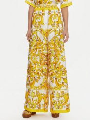 Dolce&Gabbana Spodnie materiałowe FTC63T HI1BE HG3TN Żółty Regular Fit. Żółte spodnie materiałowe Dolce&Gabbana, bez wzorów, z jedwabiu. Za 5,619.00 zł.