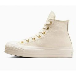 Buty CONVERSE CTAS LIFT HI Biały. Brązowe trampki Converse, bez wzorów, ze skóry, bez zapięcia. Za 390.99 zł.