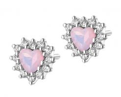 Kolczyki srebrne z cyrkoniami - serca. Szare kolczyki Apart, z cyrkonią, srebrne. Za 109.00 zł.