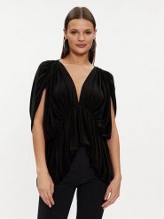 NORMA KAMALI Bluzka KK4226PL849001 Czarny Regular Fit. Czarne bluzki Norma Kamali, s, bez wzorów, z syntetyku, bez kołnierzyka, bez ramiączek. Za 839.99 zł.