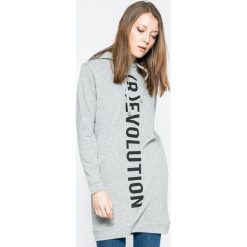 Jacqueline de Yong - Bluza. Szare bluzy Jacqueline de Yong, s, z nadrukiem, z bawełny, z kapturem. W wyprzedaży za 59.90 zł.
