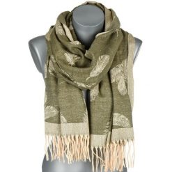 Zielony Bawełniany Duży Szalik Damski Chusta Frędzle Szal St-25. Zielone szaliki bez wzorów, z bawełny, eleganckie. Za 49.99 zł.