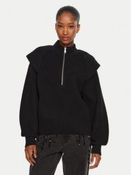 Gestuz Sweter Madia 10909459 Czarny Loose Fit. Czarne swetry Gestuz, s, bez wzorów, z wełny, bez ramiączek. Za 579.99 zł.