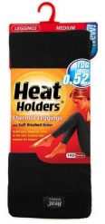 Legginsy damskie z uchwytami termicznymi, czarne. Czarne legginsy HEAT HOLDERS, s, bez wzorów, z dzianiny. Za 140.99 zł.