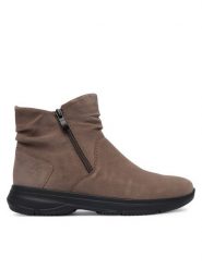 Caprice Botki 9-25450-45 Szary. Szare botki Caprice, bez wzorów, ze skóry, bez obcasa, na płaskiej podeszwie, bez zapięcia. Za 589.99 zł.
